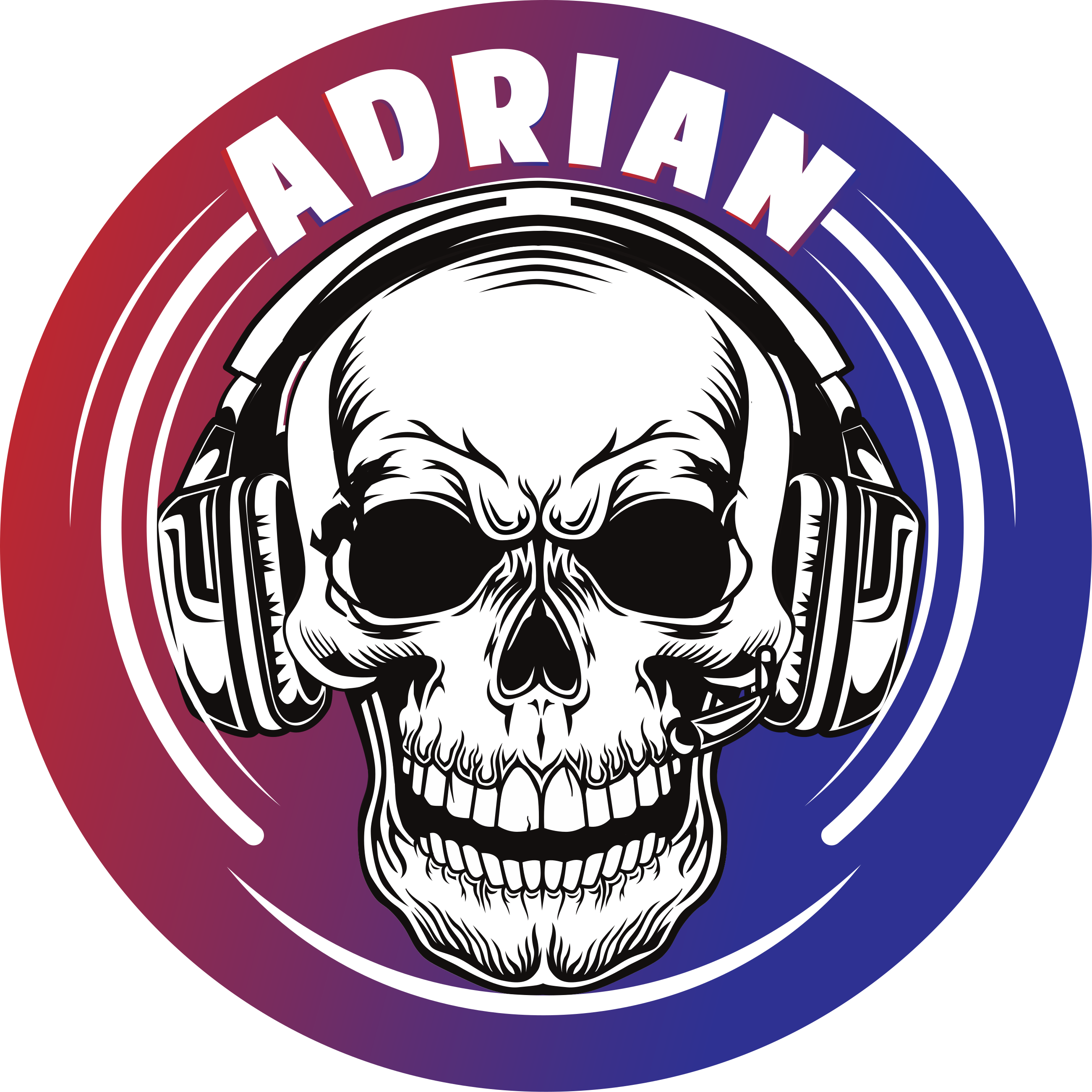 Vinyl vloerkleed met naam Videogame schedelmasker - TenStickers