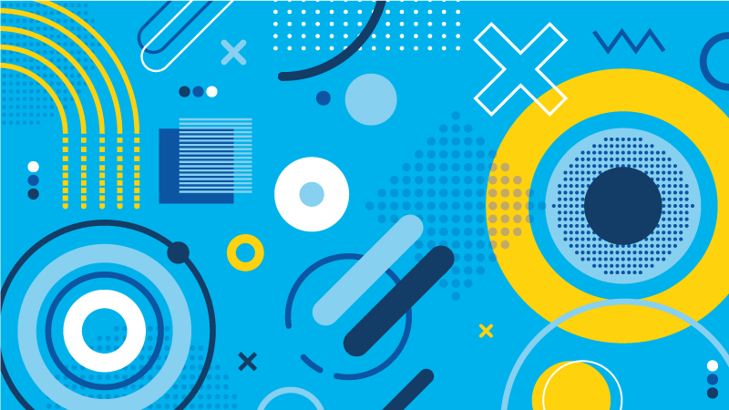 Blauw modern motief vinyl tapijt geometrisch - TenStickers