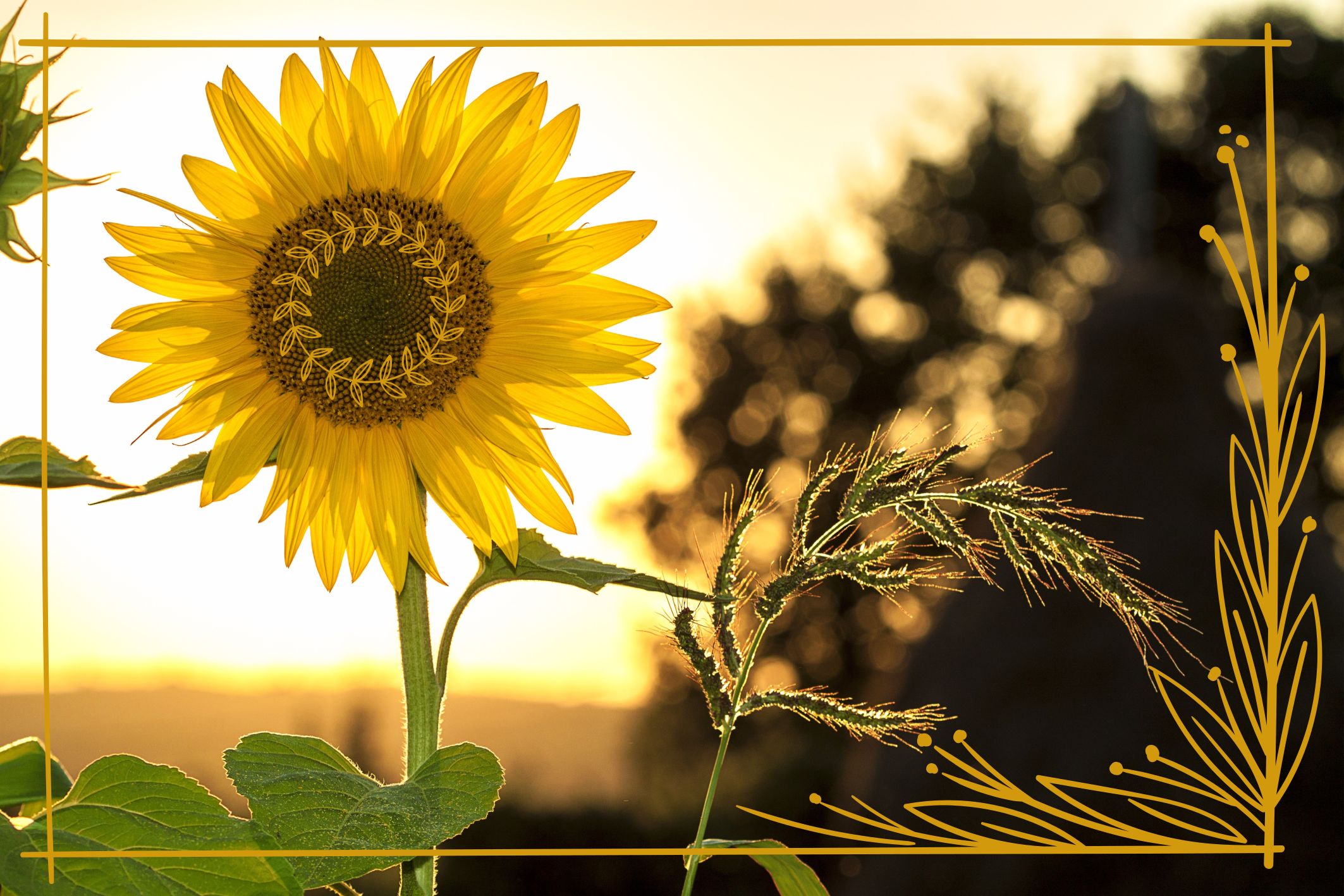 Zonnebloembloesem vinyl tapijt bloemen en planten - TenStickers