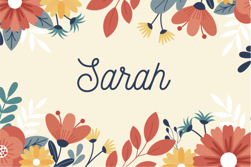 Aangepaste bloemennaam vinyl tapijt met naam - TenStickers