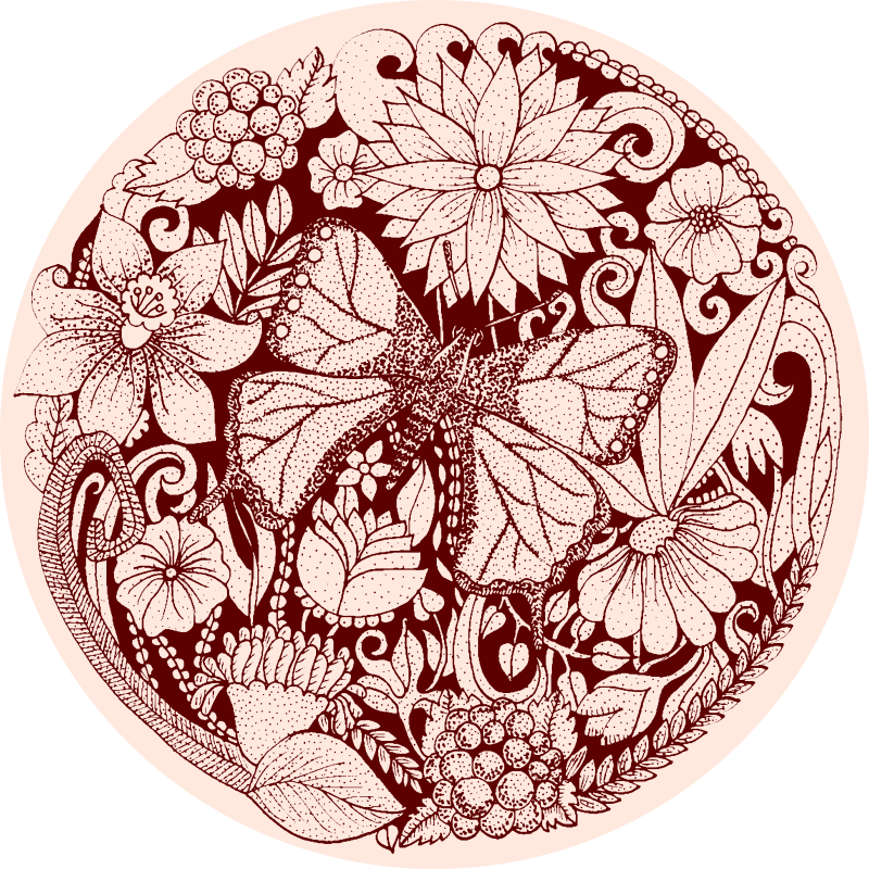 Delicaat vleugelontwerp vinyl tapijt bloemen en planten - TenStickers