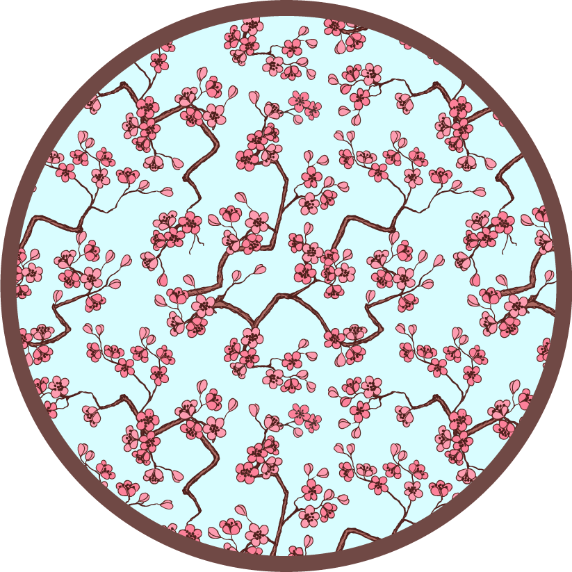 Kersenbloesempatroon vinyl tapijt bloemen en planten - TenStickers