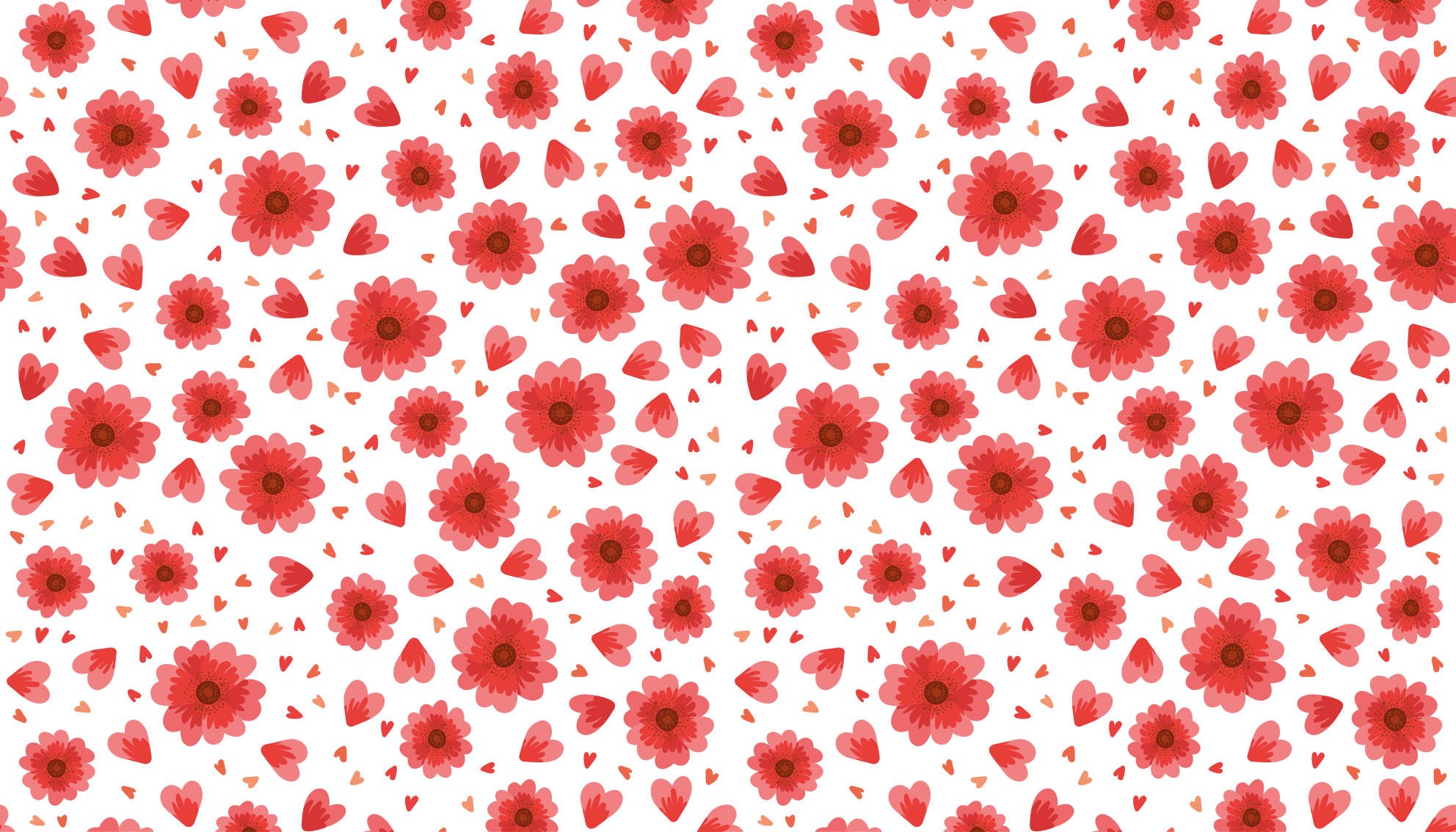 Bloemenhartpatroon vinyl tapijt bloemen en planten - TenStickers