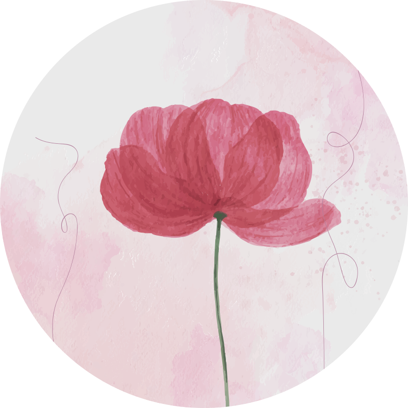 Aquarel klaproos ontwerp vinyl tapijt bloemen en planten - TenStickers
