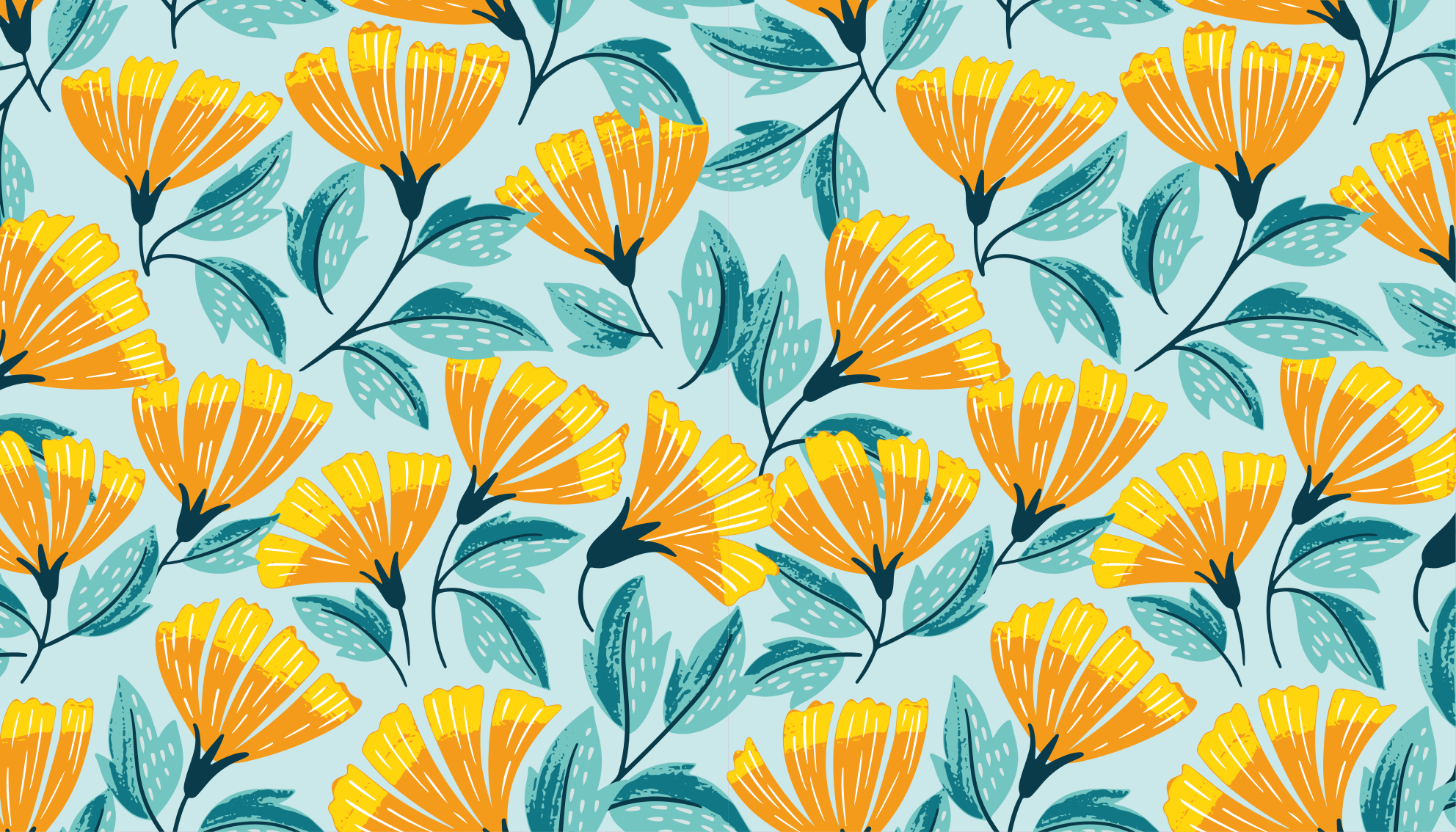 Levendig botanisch motief vinyl tapijt bloemen en planten - TenStickers