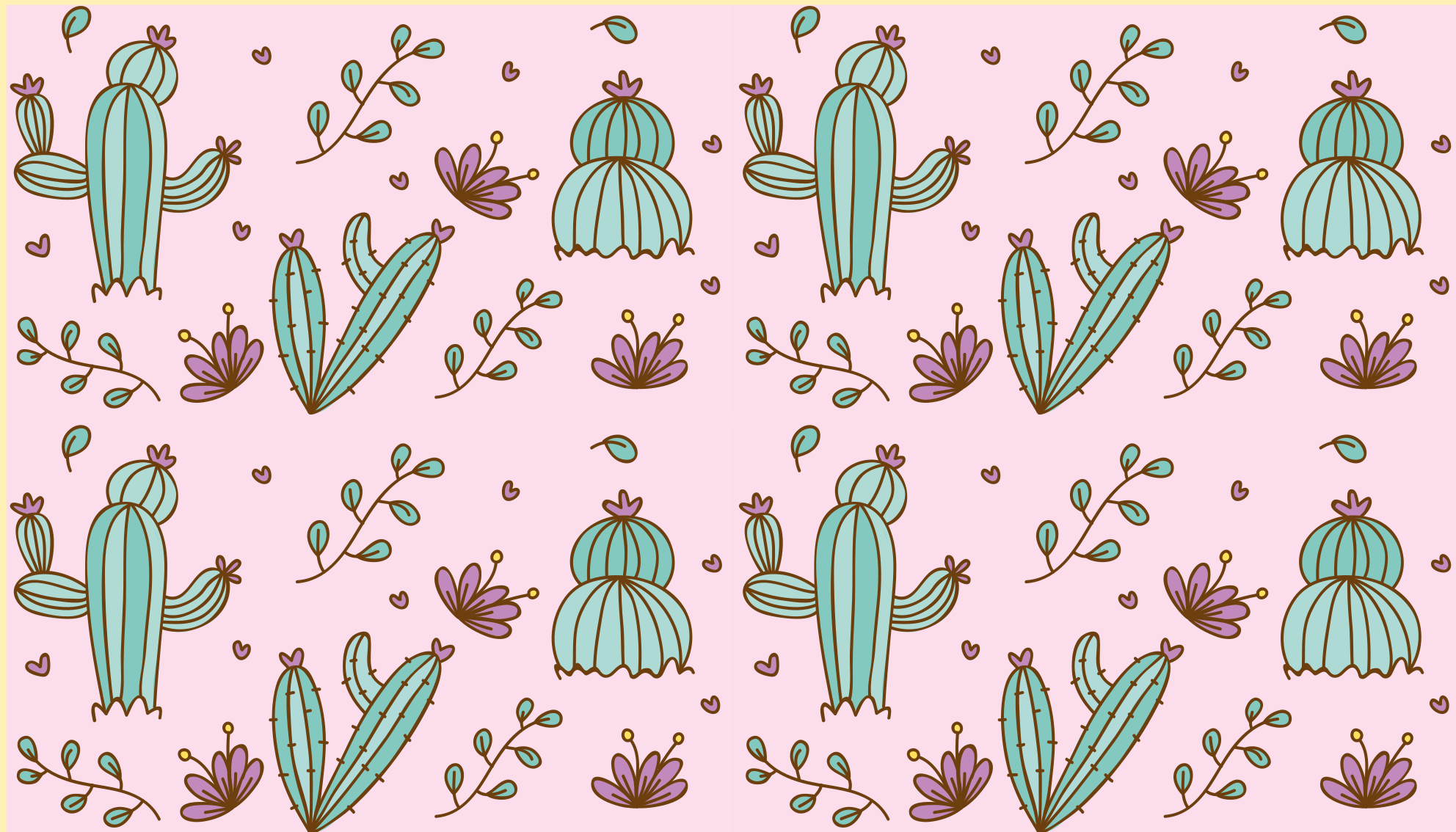 Cactus bloemenpatroon vinyl tapijt bloemen en planten - TenStickers