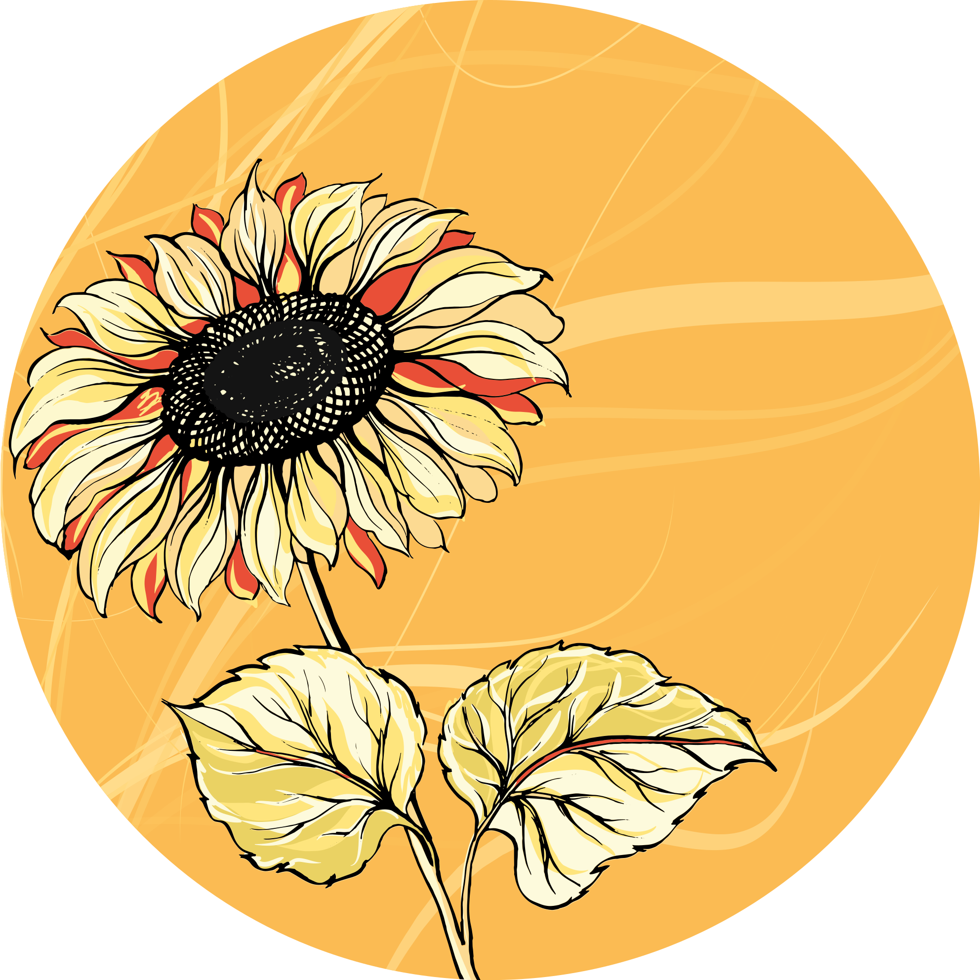 Heldere zonnebloembloesem vinyl tapijt bloemen en planten - TenStickers