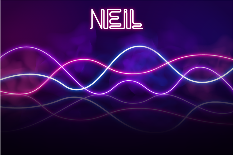 Neonlicht display vinyl tapijt met naam - TenStickers