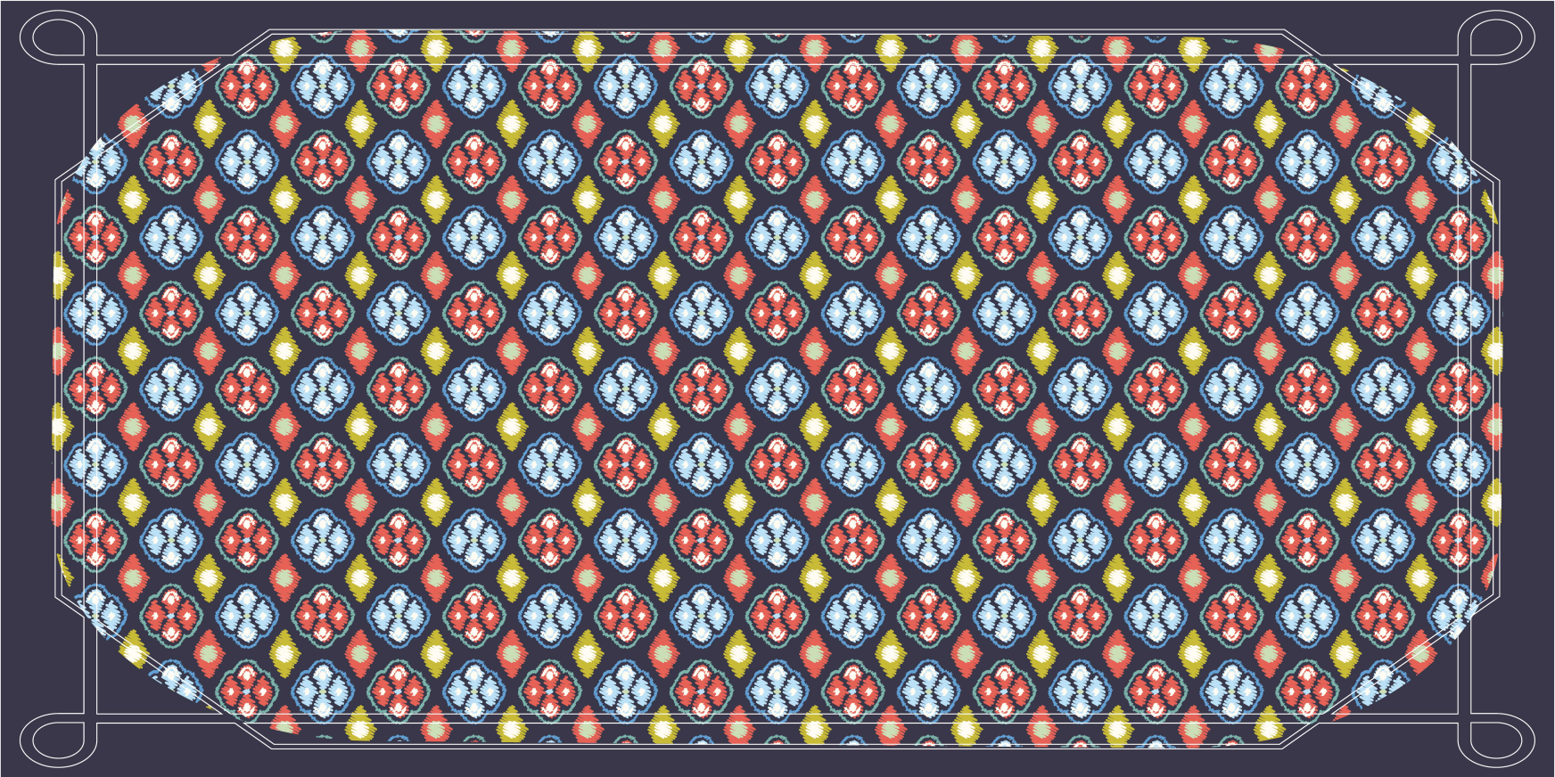 Kleurrijke mozaïekcompositie vinyl tapijt ontvangst hal - TenStickers