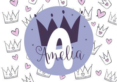 Gepersonaliseerde kroonprint vinyl tapijt voor meer kinderen - TenStickers