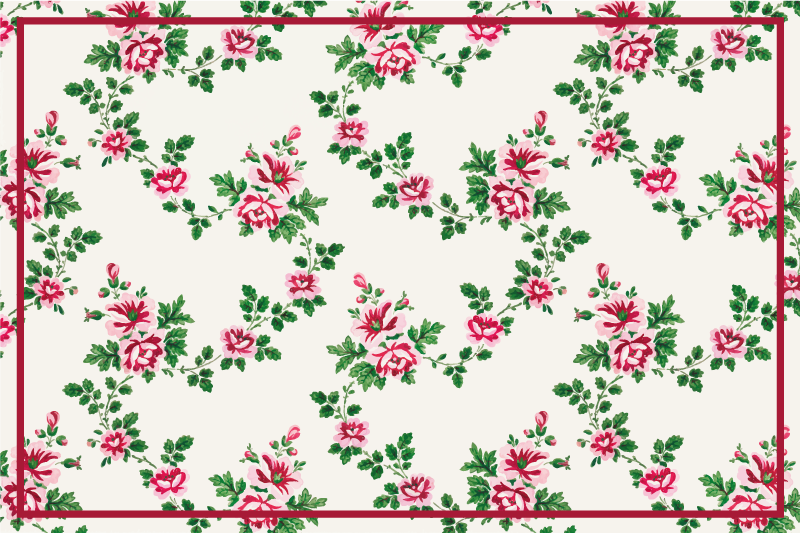 Vinyl tapijt bloemen en planten met bloempatroon - TenStickers