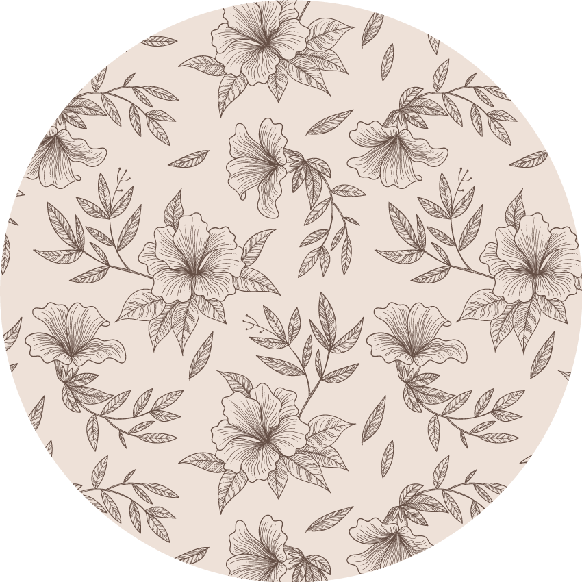 Botanisch schetsconcept vinyl tapijt bloemen en planten - TenStickers