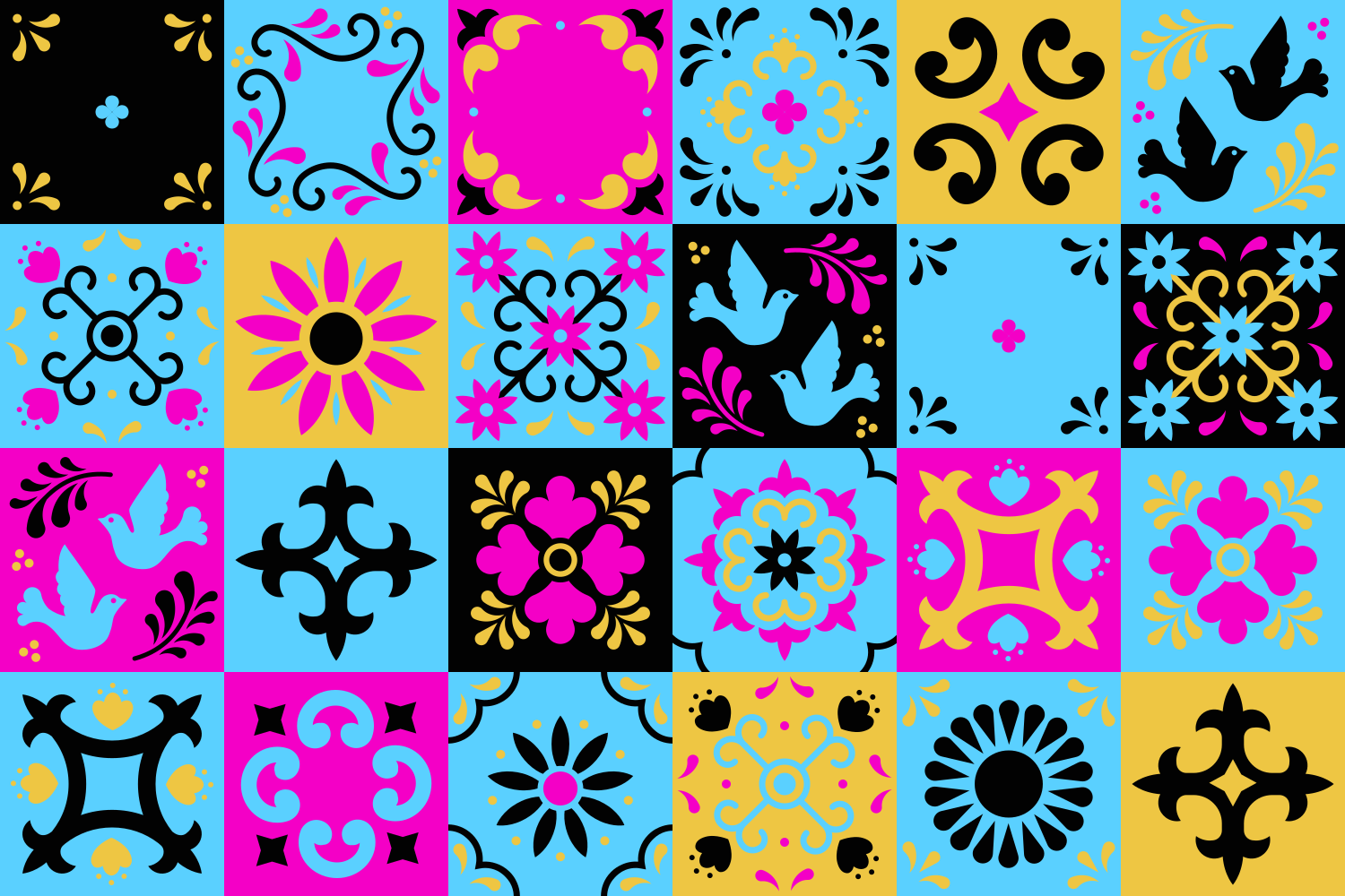 Kleurrijke mozaïekstructuur vinyl tapijt mozaïek - TenStickers