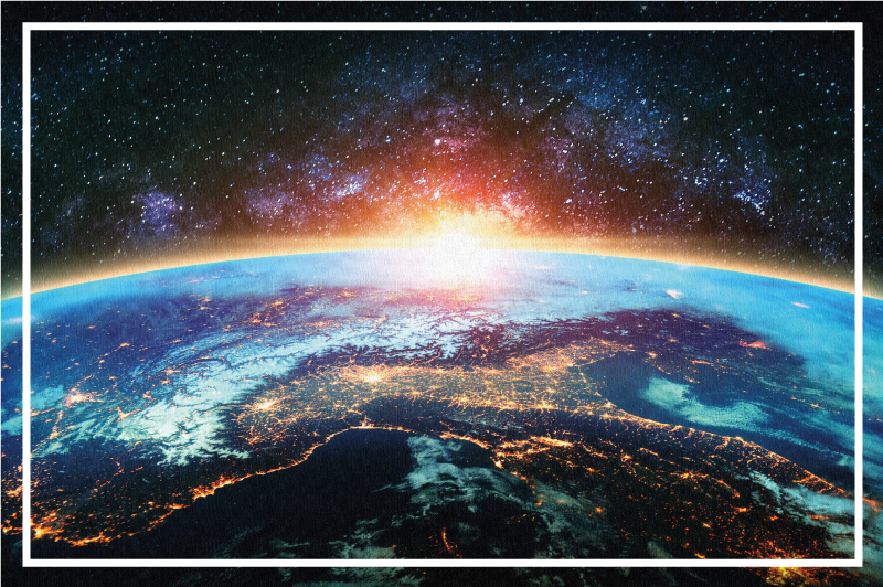 Planetair uitzicht vinyl tapijt wereldkaart - TenStickers