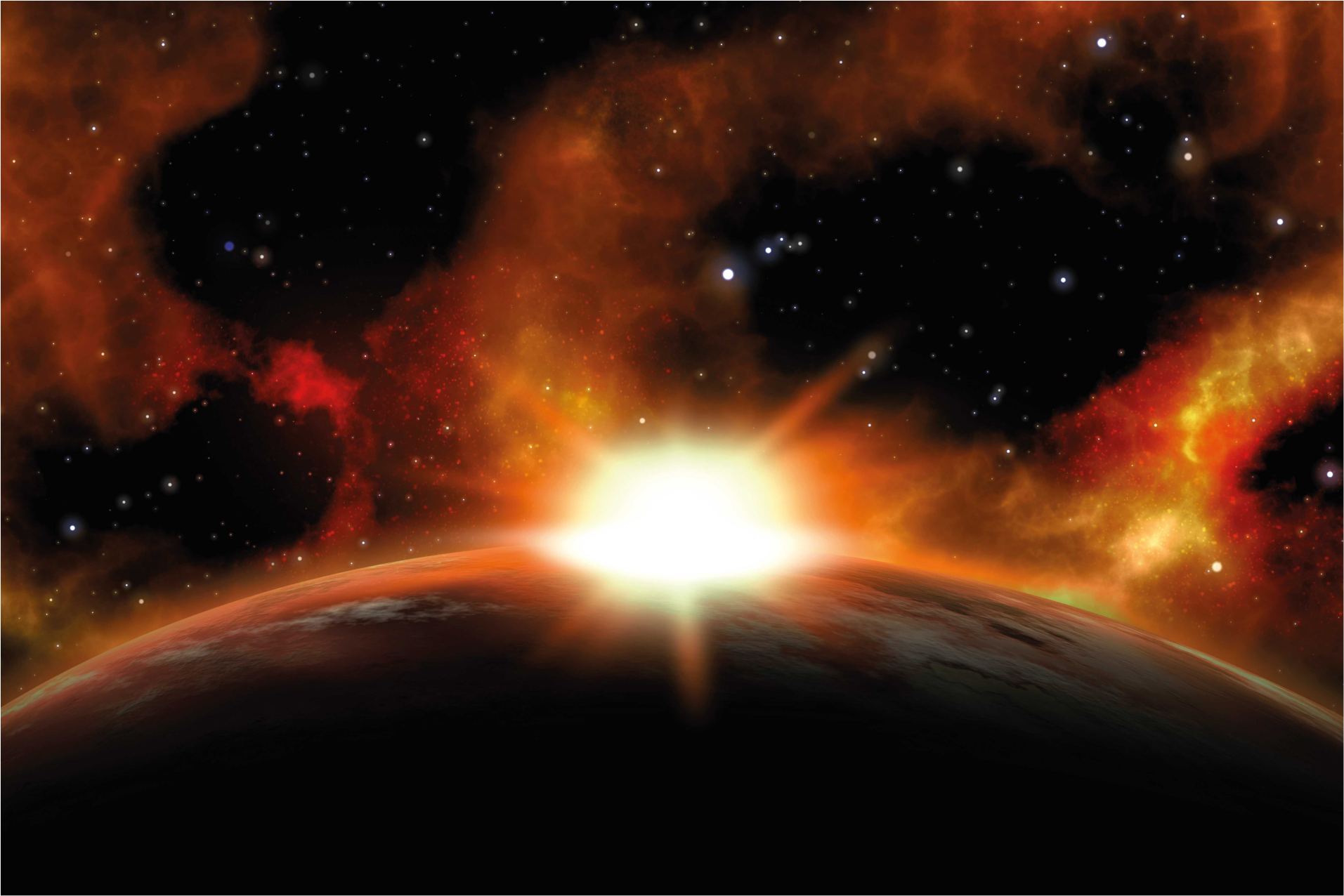 Hemelse zonsopgang gloed vinyl tapijt sterren - TenStickers