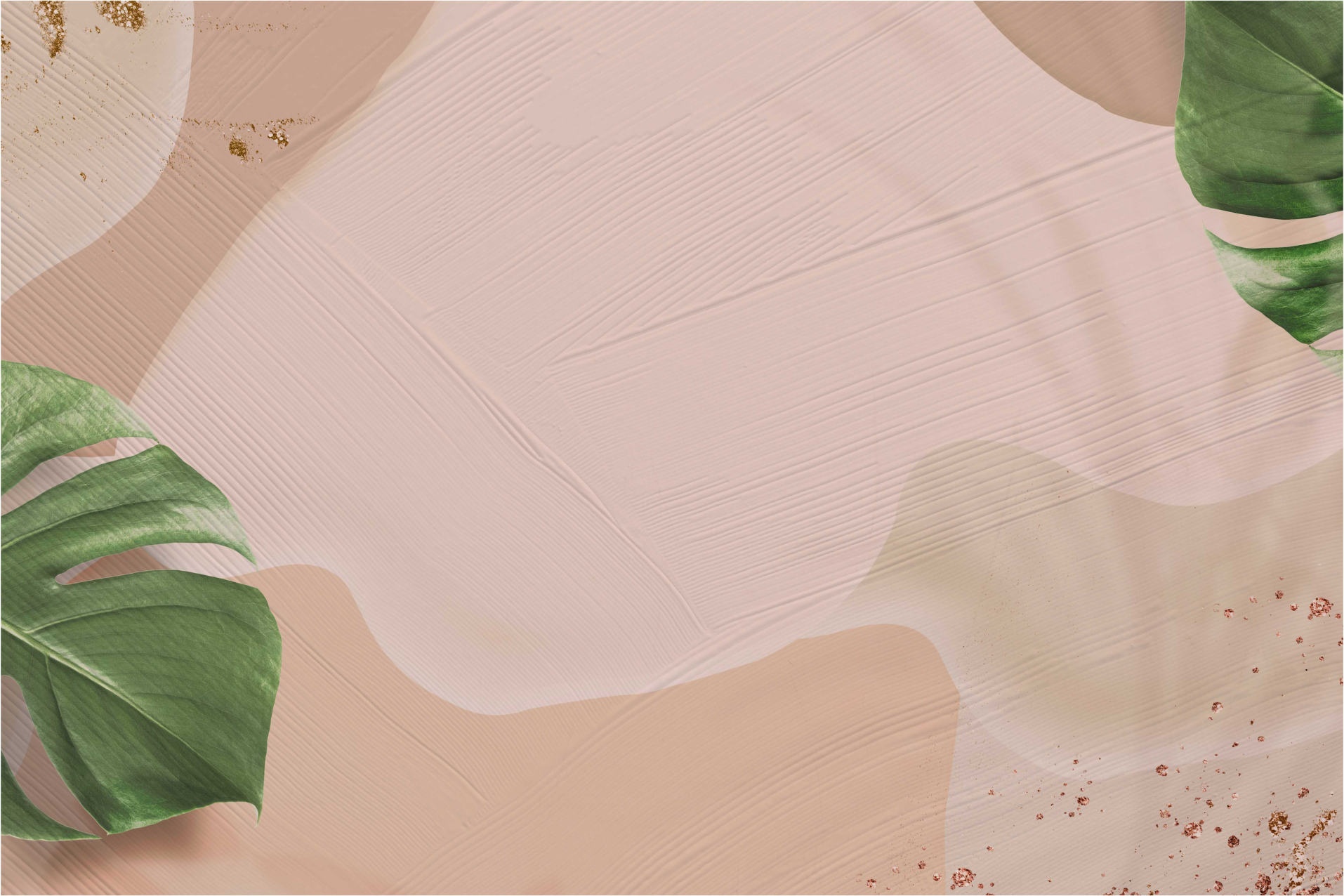 Tropische blad blush vinyl tapijt woonkamer - TenStickers