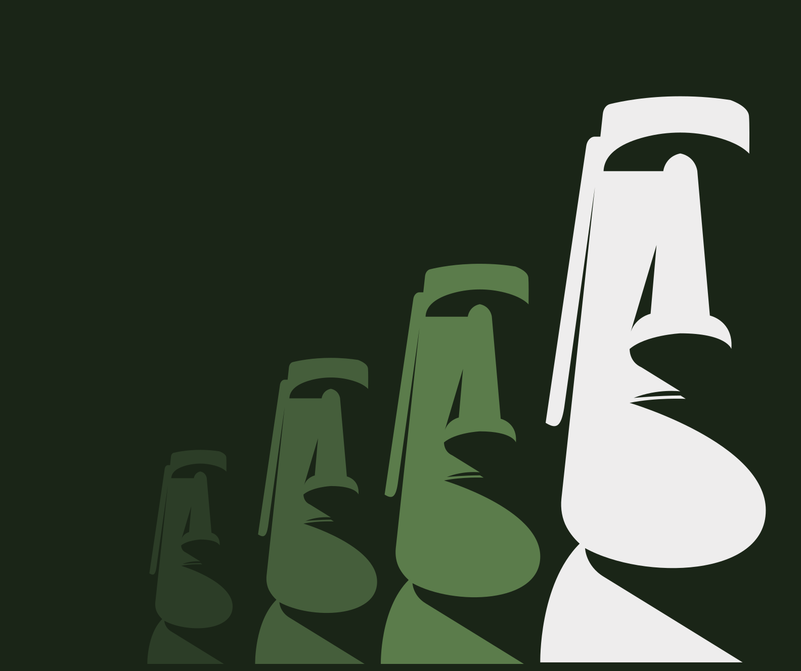 Moai-beelden omtrek vinyl tapijt woonkamer - TenStickers