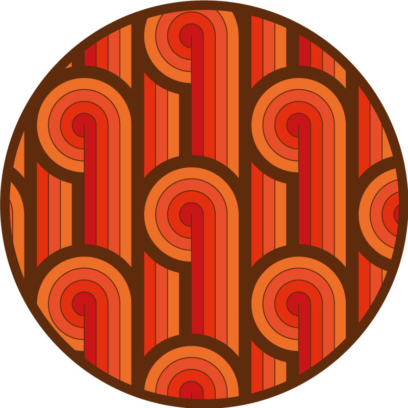 Retro ronde afbeelding vinyl vloerkleed rond - TenStickers