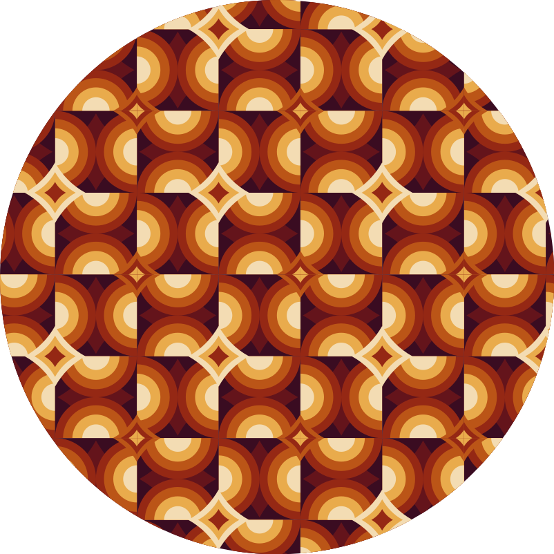 Geometrische retro circules vintage vloerkleed - TenStickers