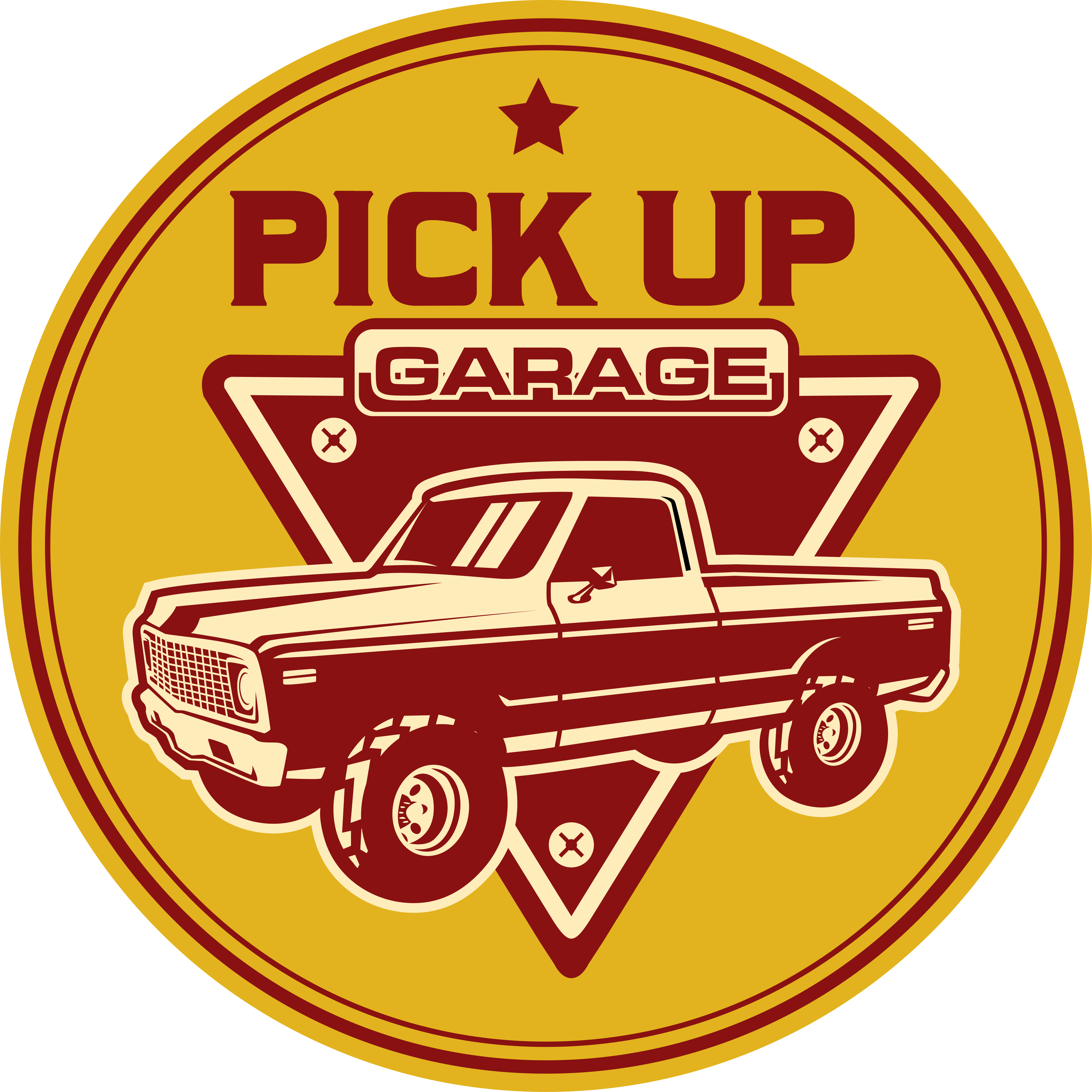 Klassieke pick-up garage vinyl tapijt antiek - TenStickers