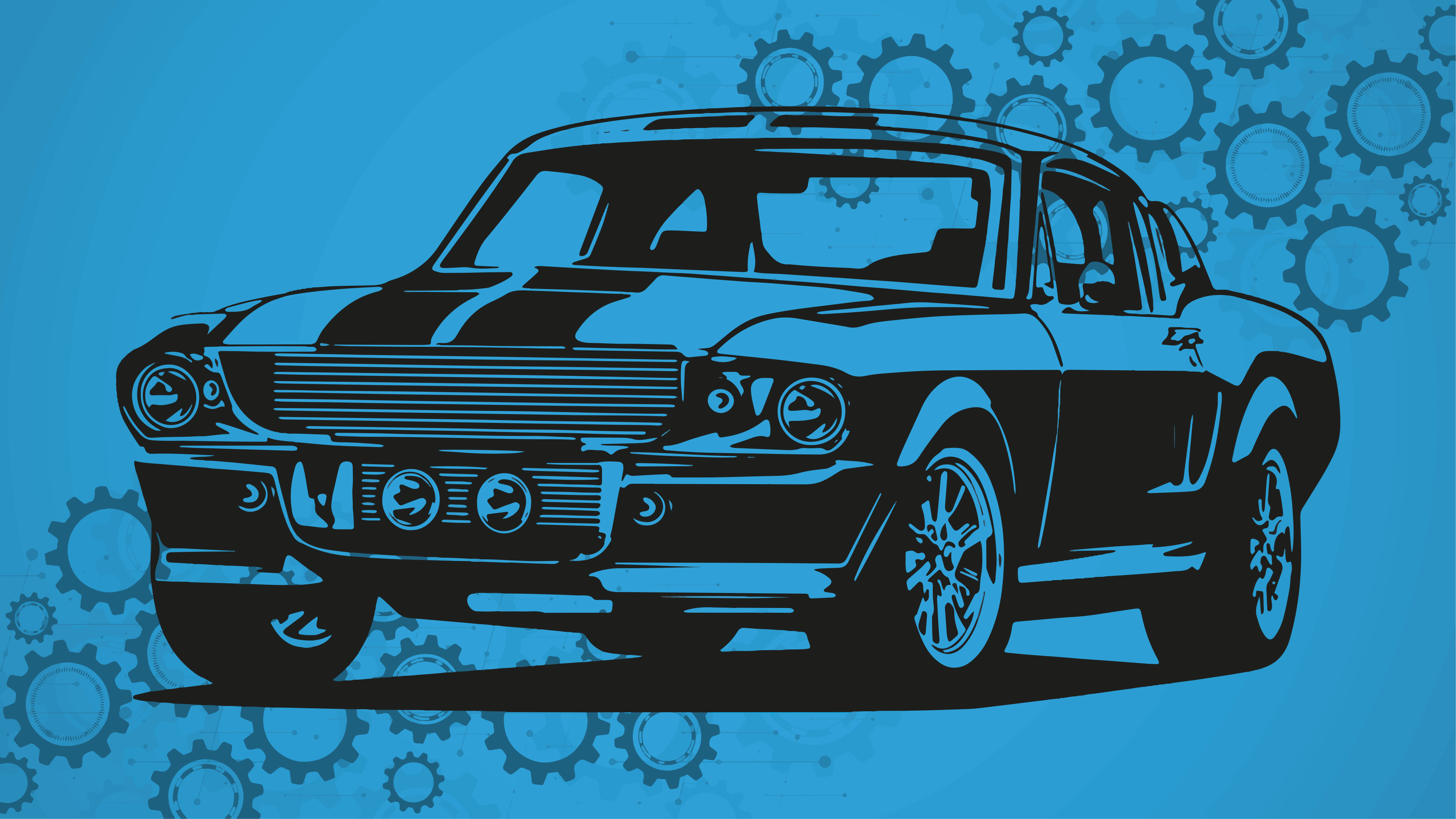 Tijdloze auto-afbeelding vinyl tapijt voor meer kinderen - TenStickers