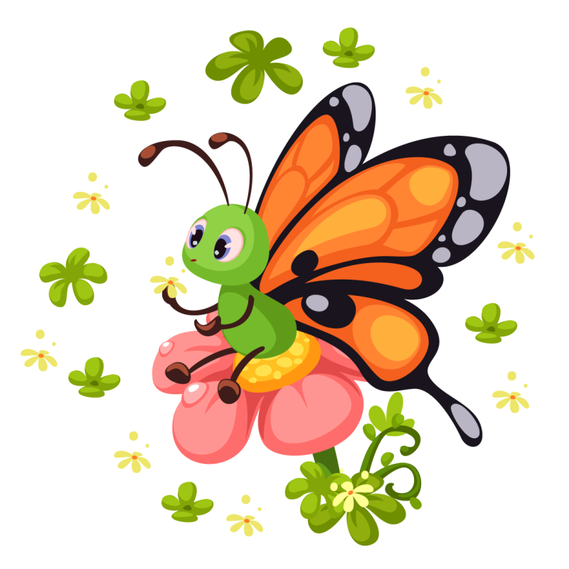 Kleurrijke vlindervreugde vinyl tapijt kind - TenStickers