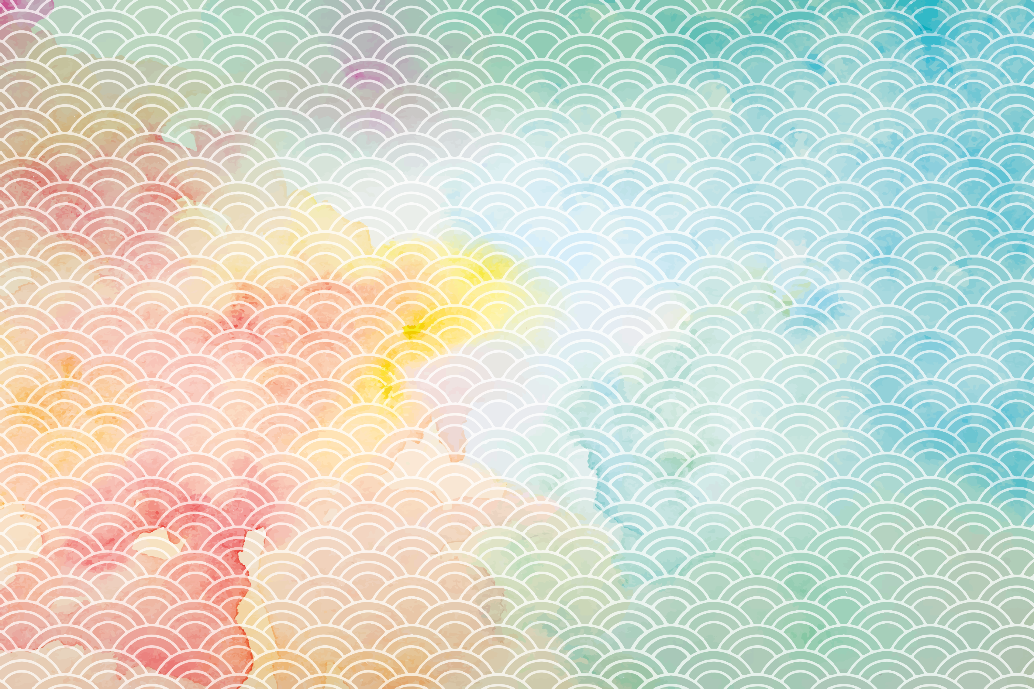 Pastel golfmotief vinyl tapijt geometrisch - TenStickers