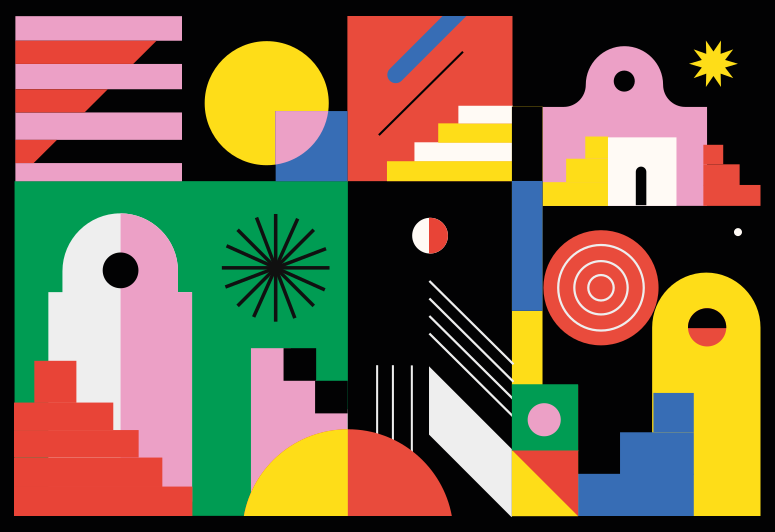 Gedurfde moderne vormen vinyl tapijt geometrisch - TenStickers