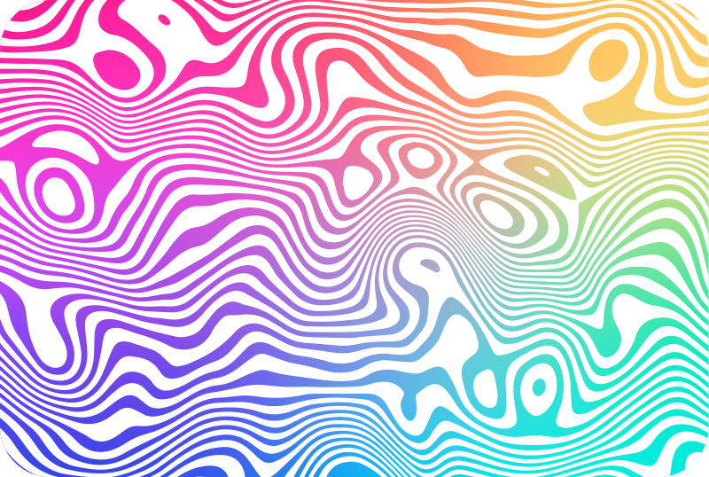 Levendige golfelementen vinyl tapijt met strepen - TenStickers