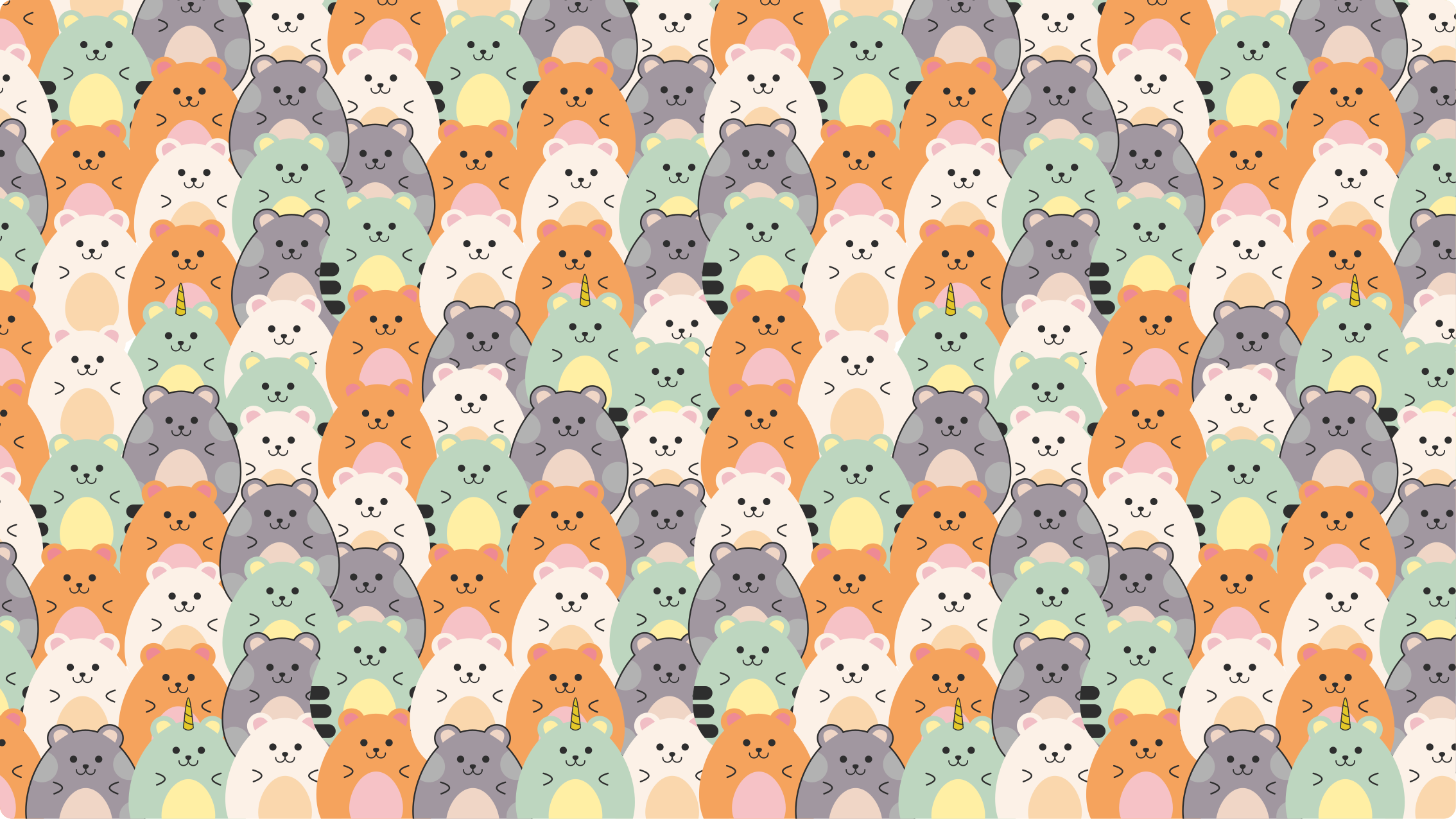 Schattige dierenuitdrukkingen vinyl tapijt ontvangst hal - TenStickers