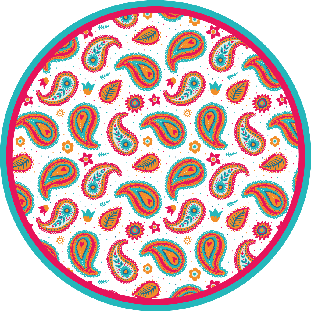 Levendig paisley-motief etnisch vinyl tapijt - TenStickers