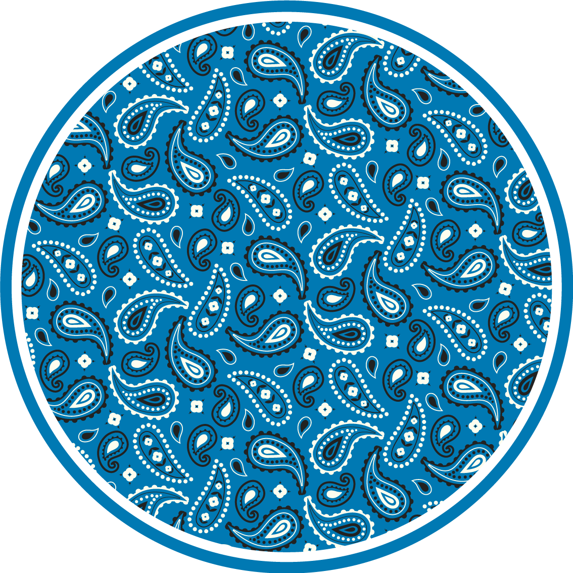 Blauw bedrukt paisley etnisch vinyl tapijt - TenStickers