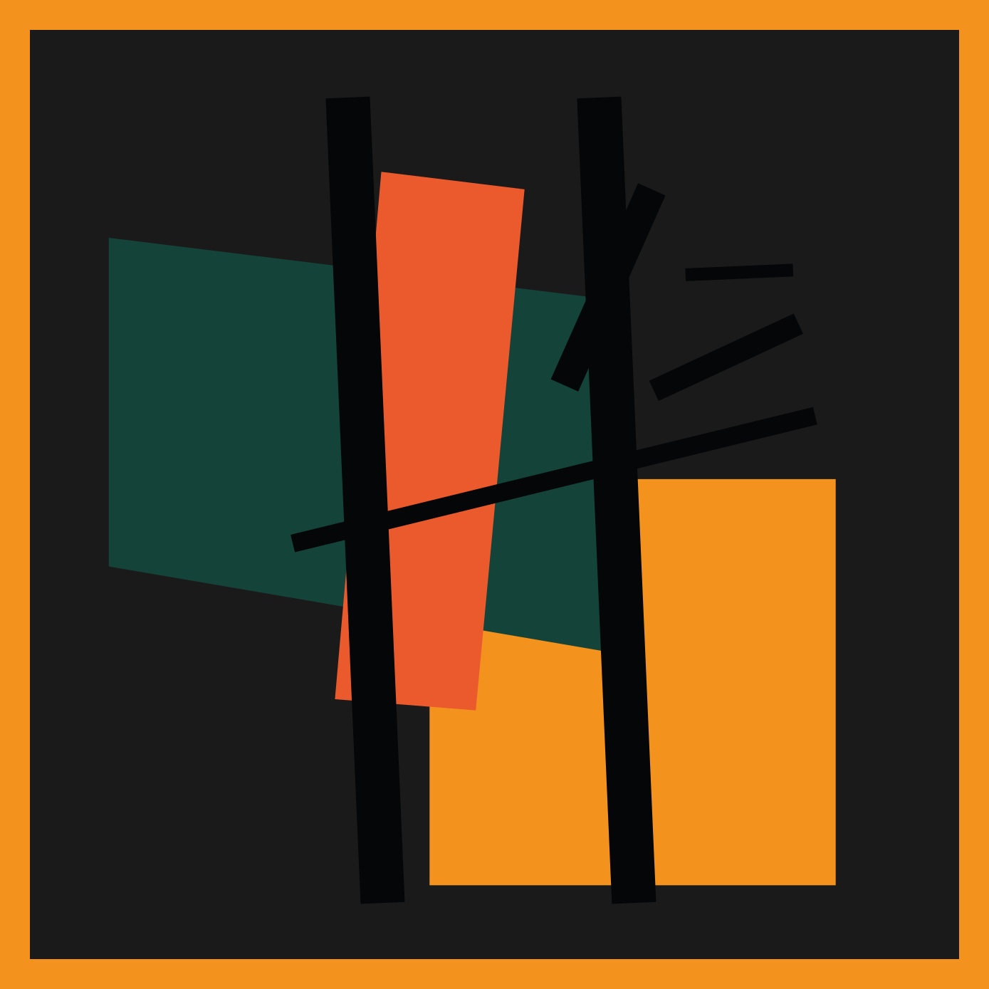 Abstracte kleursegmenten vinyl tapijt modern - TenStickers