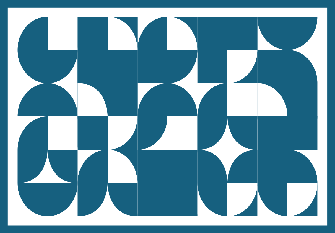 Blauw abstract motief vinyl tapijt geometrisch - TenStickers