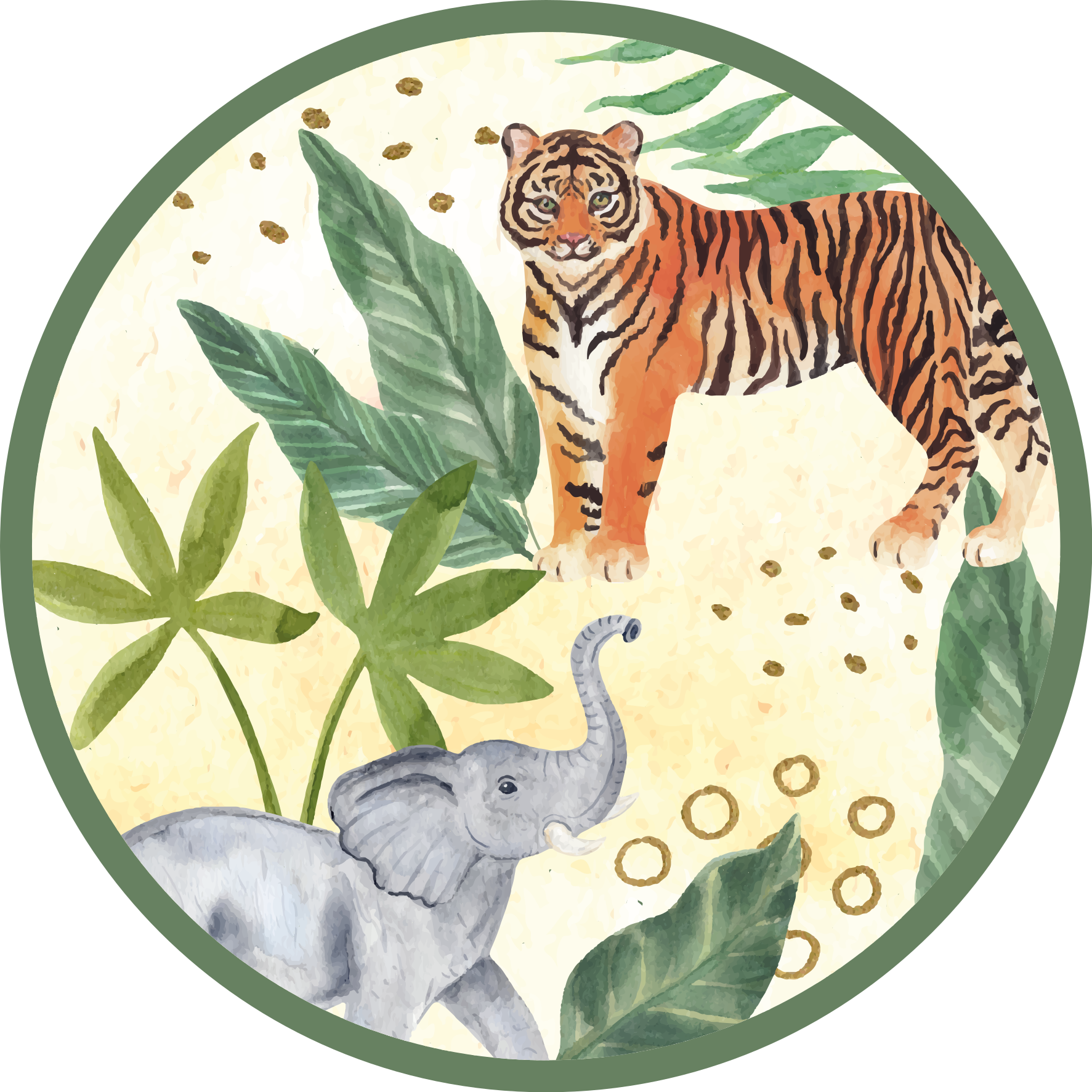 Tropische natuurscène dieren vinyl tapijt - TenStickers
