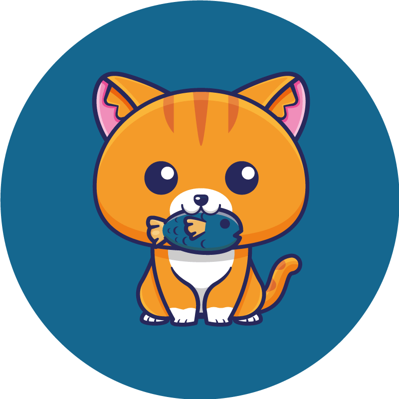 Cartoon kattencirkel dieren vinyl tapijt - TenStickers