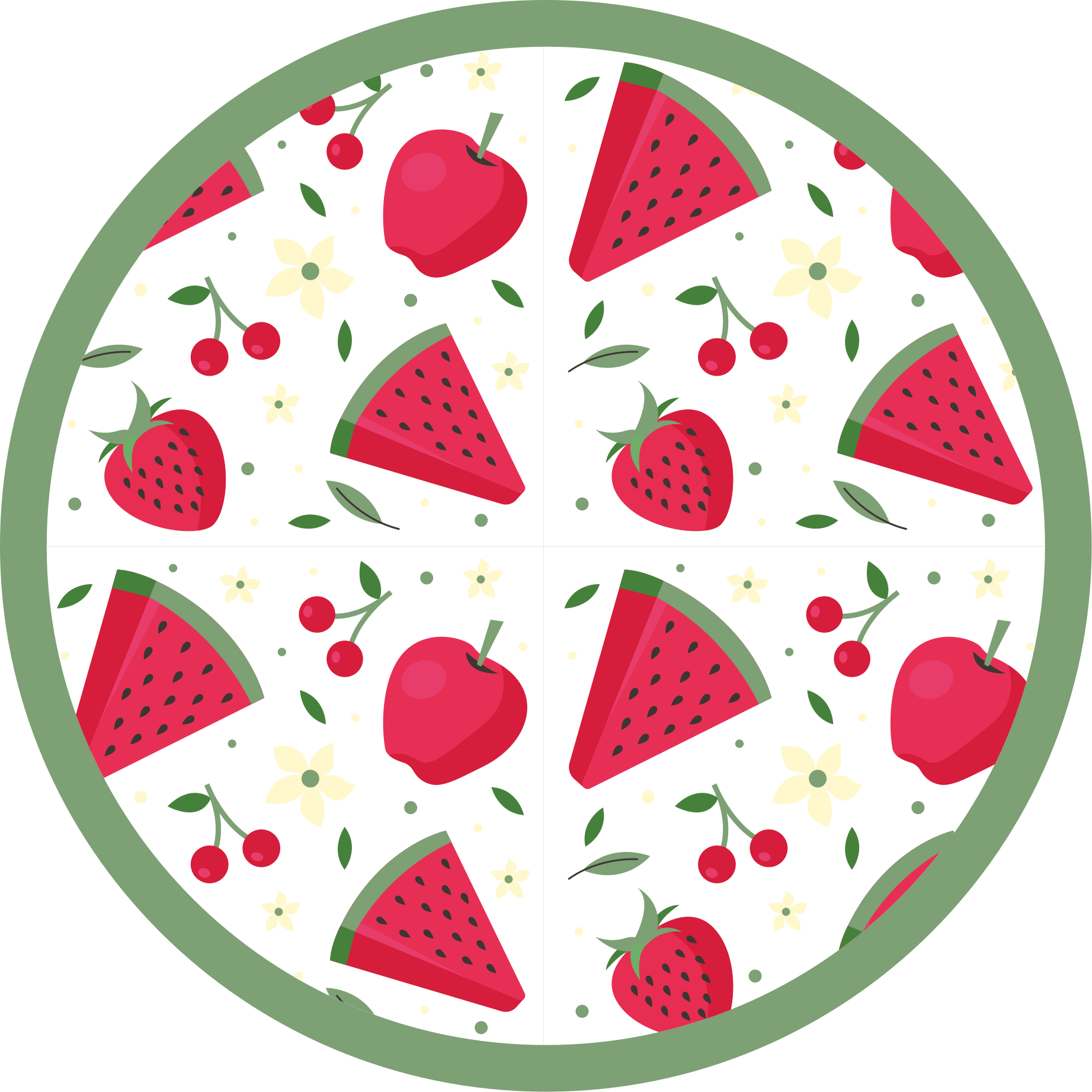 Fruit bloemenpatroon vinyl vloerkleed keuken - TenStickers