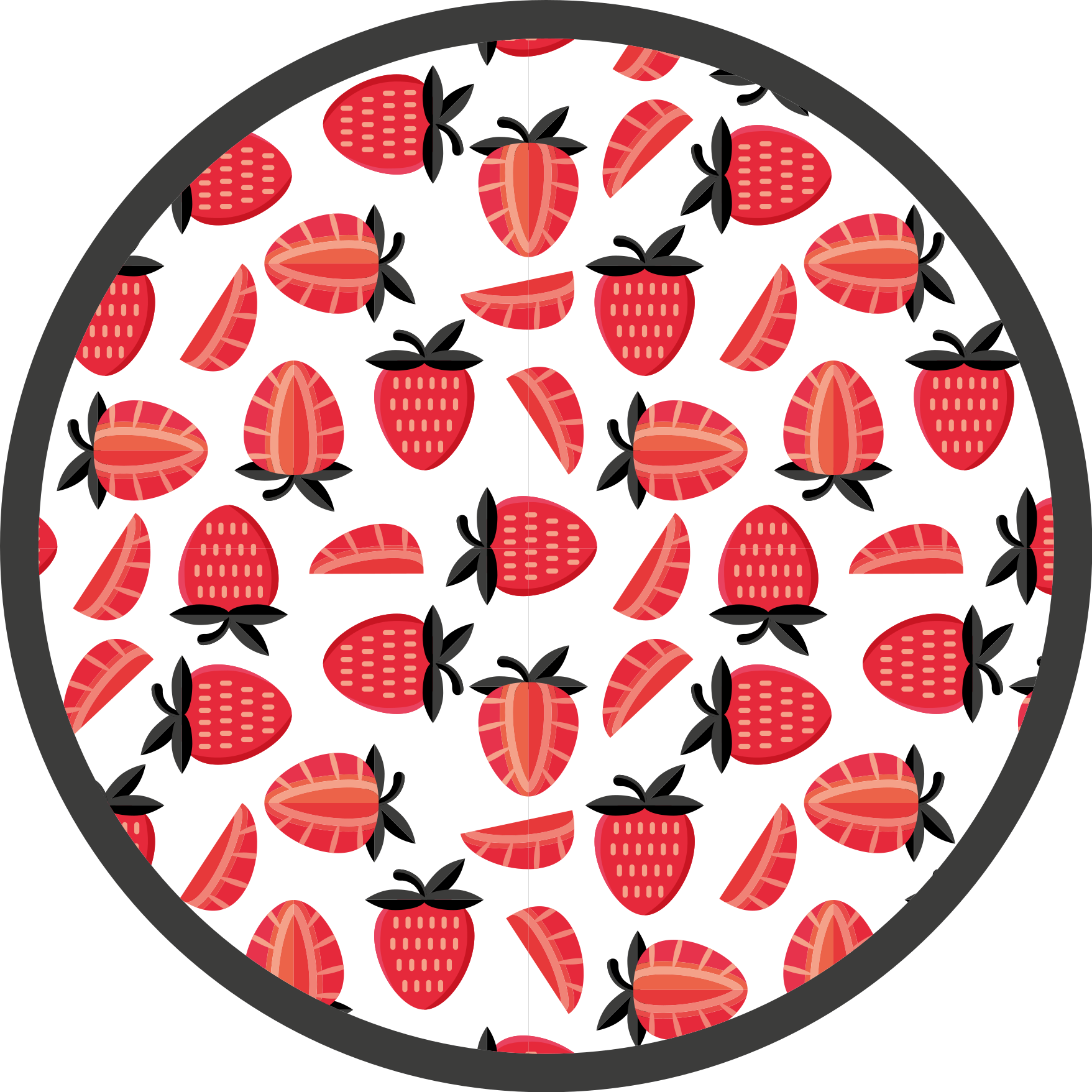 Aardbei illustratie vinyl vloerkleed keuken - TenStickers