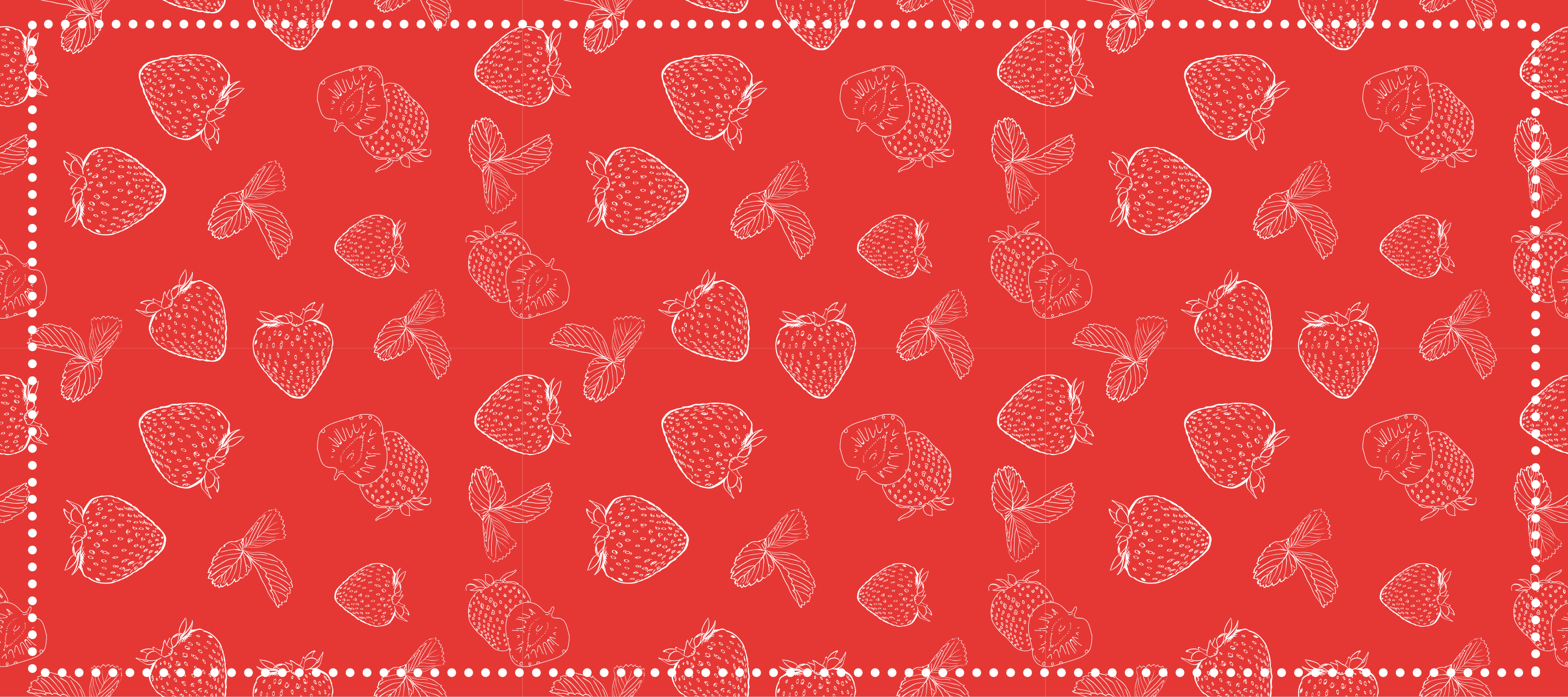 Helder aardbeienpatroon vinyl vloerkleed keuken - TenStickers