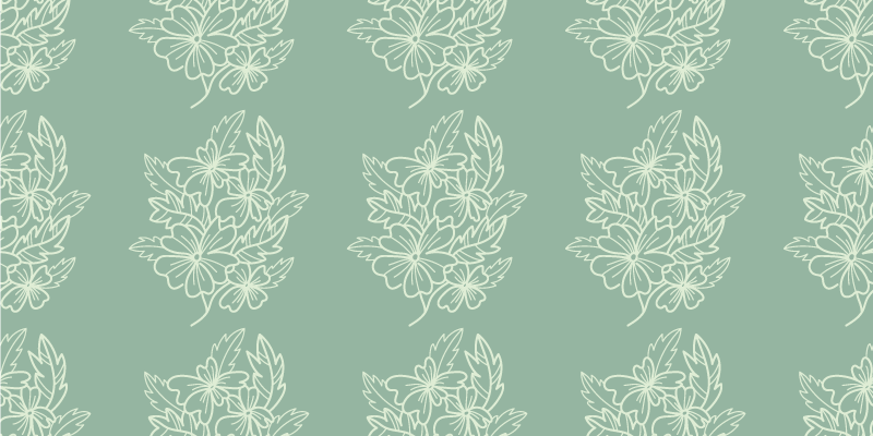 Sierlijke elementen vinyl tapijt bloemen en planten - TenStickers