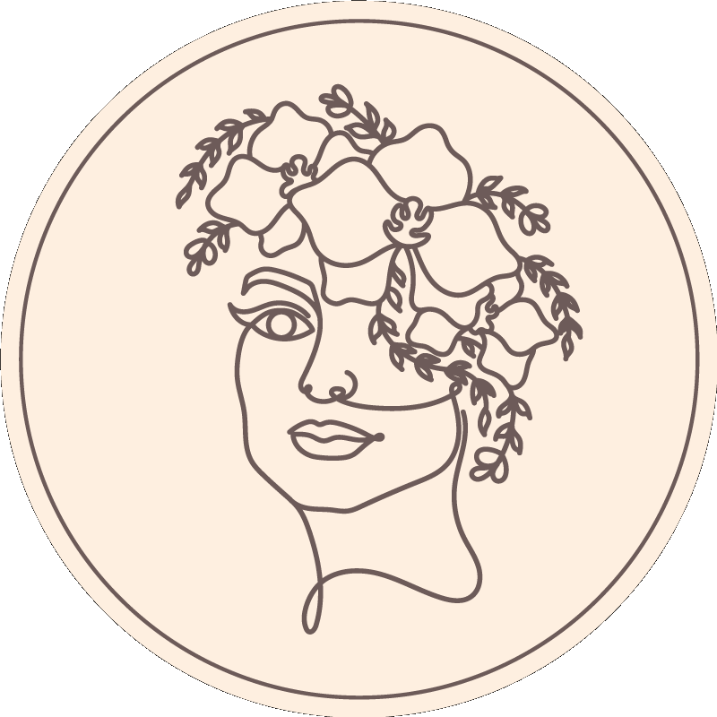 Botanische schetsillustratie vinyl vloerkleed rond - TenStickers