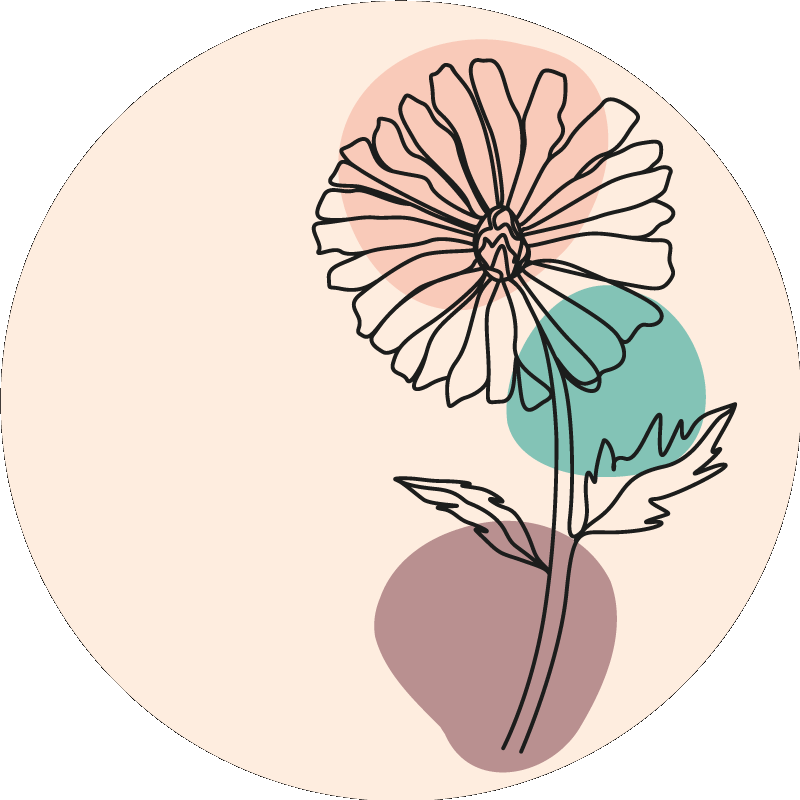 Elegant bloemensilhouet vinyl tapijt bloemen en planten - TenStickers