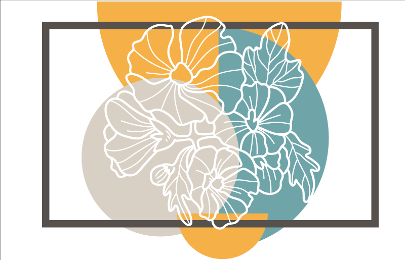 Moderne bloemenaccent vinyl tapijt bloemen en planten - TenStickers