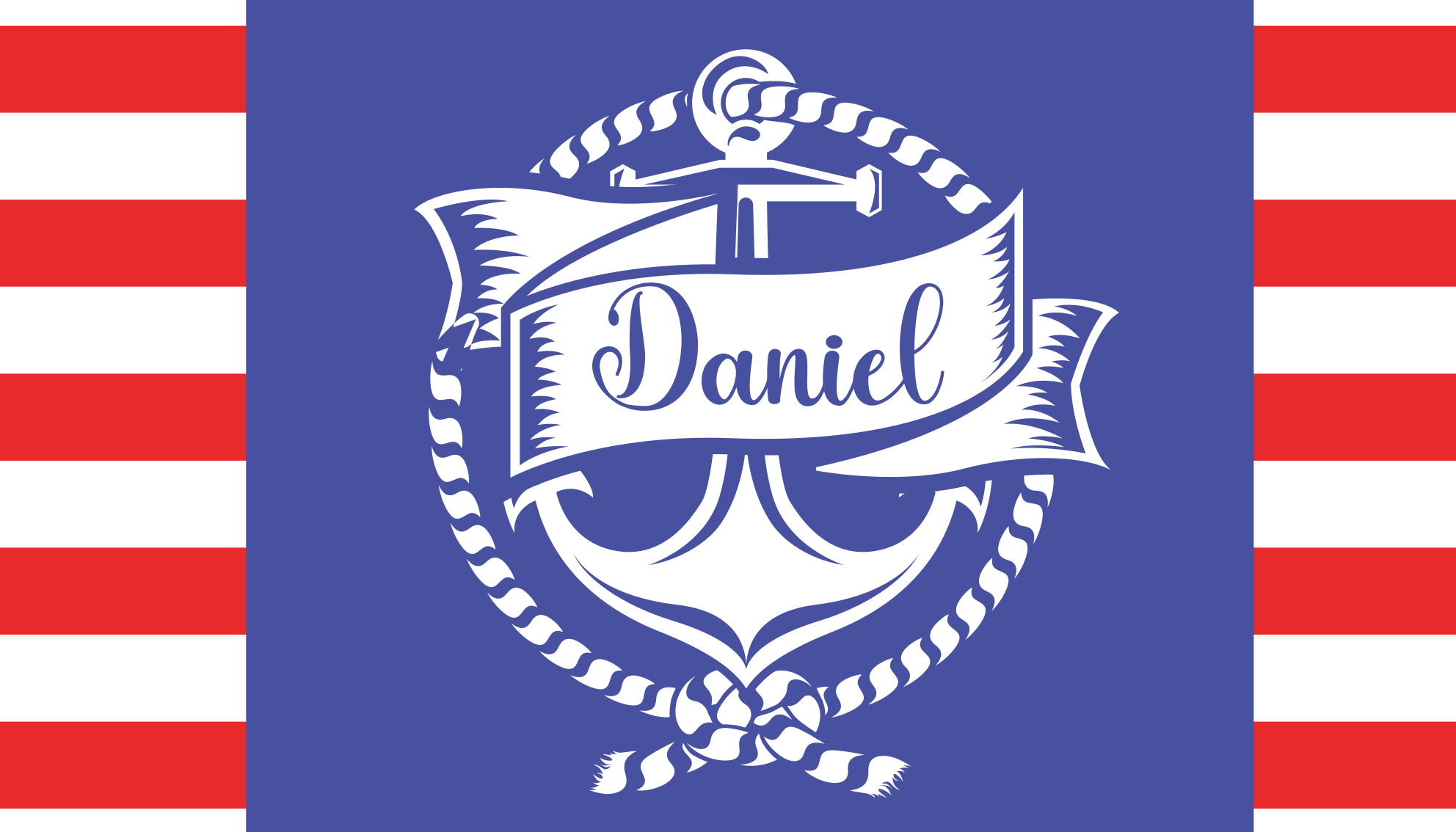 Nautisch ankerontwerp vinyl tapijt met naam - TenStickers