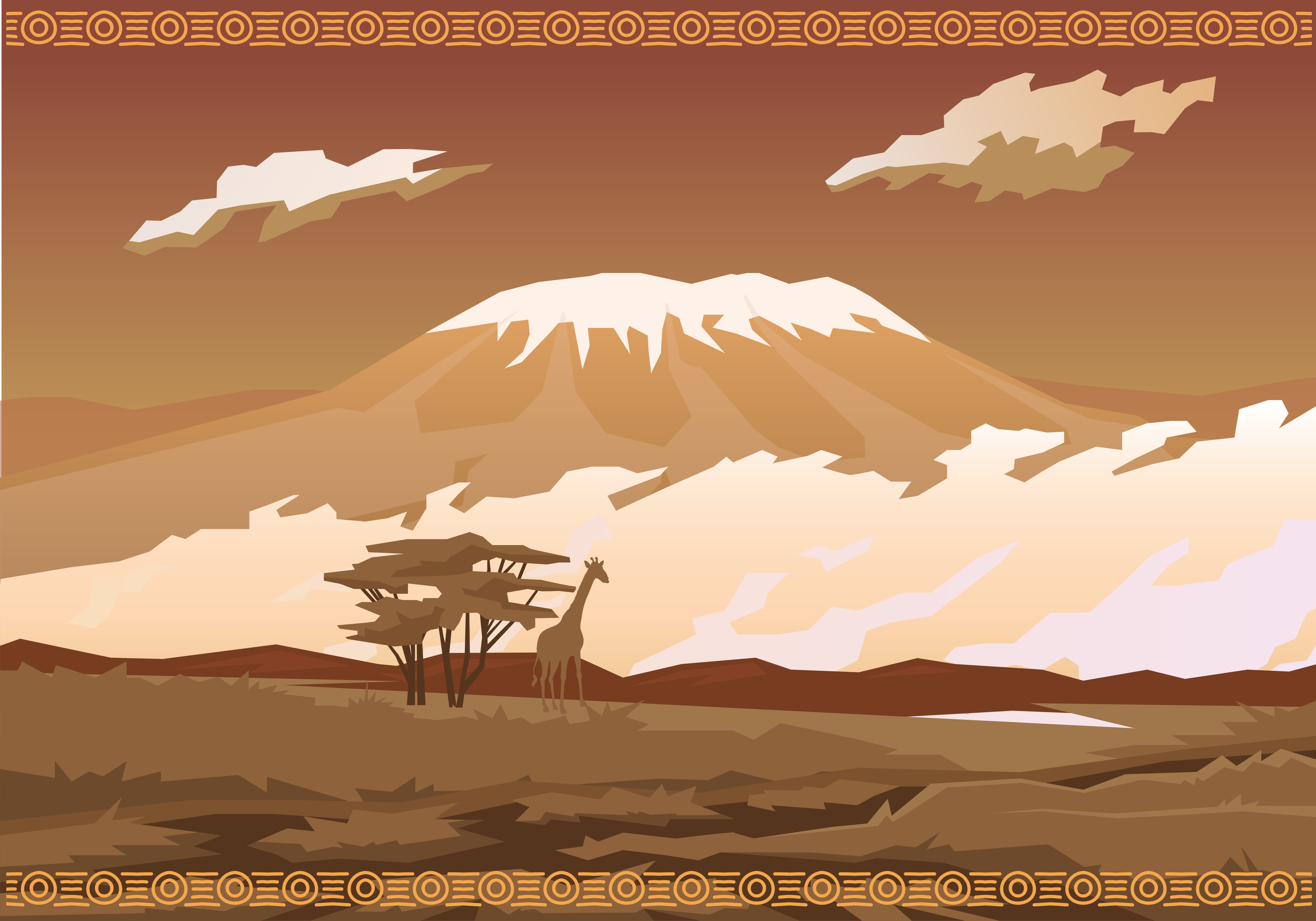 Majestueus uitzicht op de bergen vinyl tapijt natuur - TenStickers