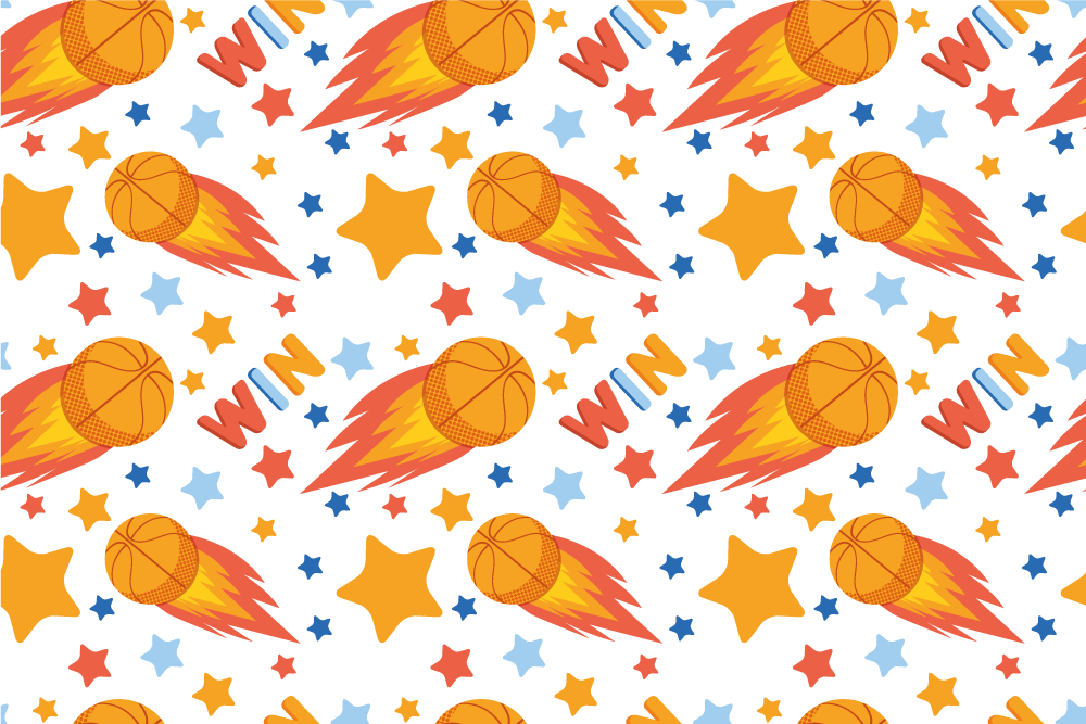 Sportief sterrenontwerp vinyl tapijt spel - TenStickers