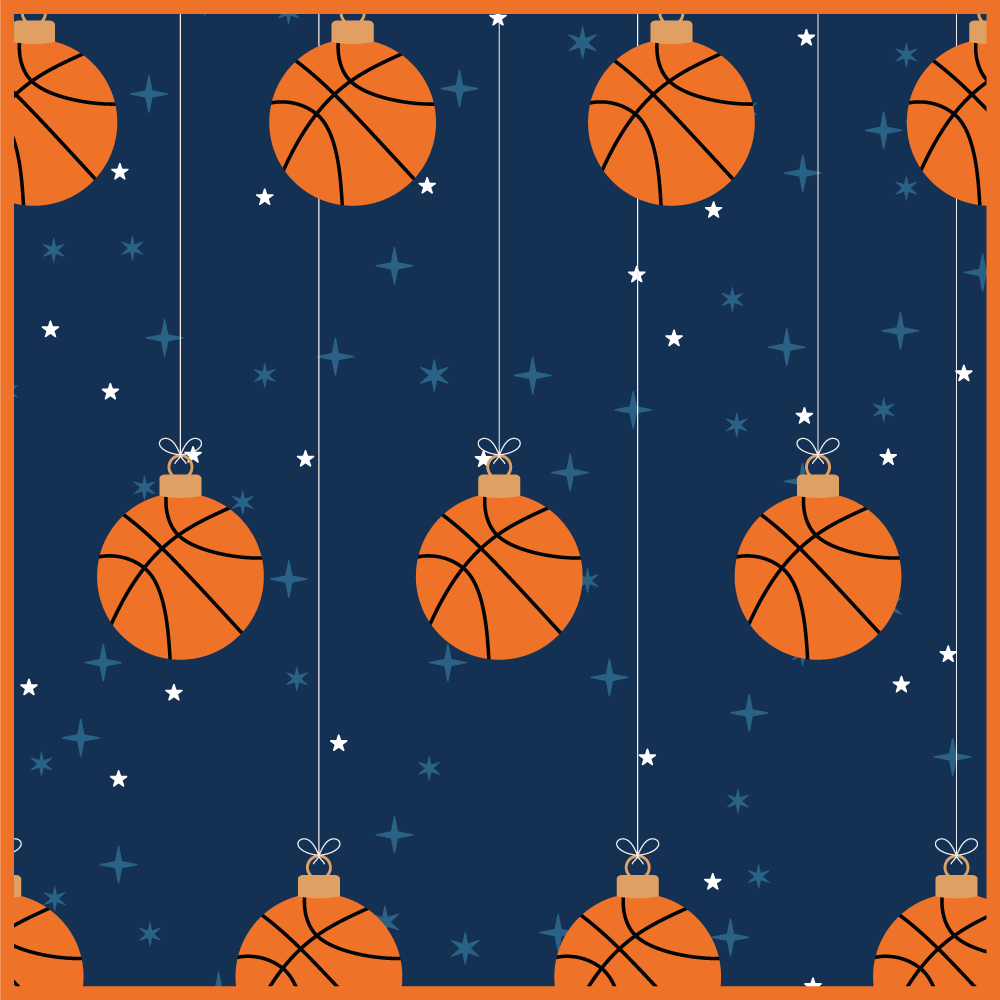 Basketbal ornament patroon vinyl tapijt voor meer kinderen - TenStickers