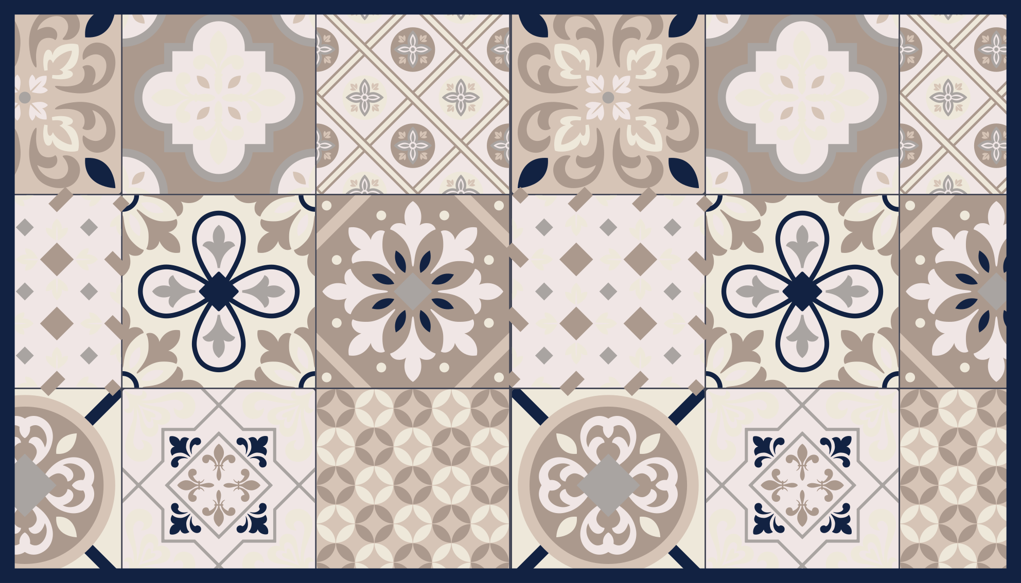 Beige elegant design vinyl tapijt tegels - TenStickers