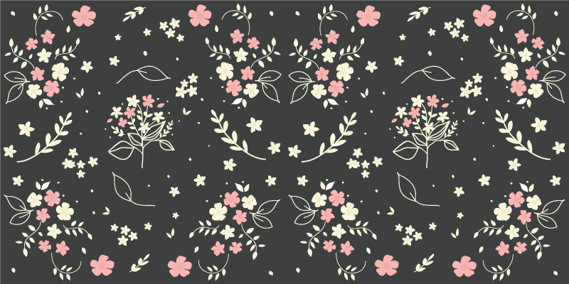 Elegantie met bloemenpatroon vinyl tapijt bloemen en planten - TenStickers