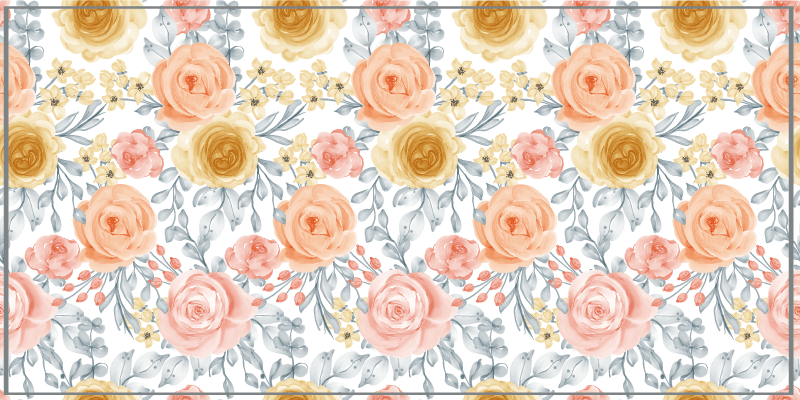 Bloesem embleem vinyl tapijt ontvangst hal - TenStickers